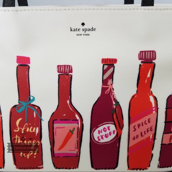 Kate Spade Hot Sauce Remmi Extra Spicy Tote Black - Picture 7 of 8